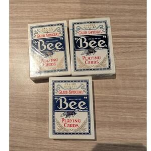 3 New BEE Playing Cards Blue Deck Club Special Bicycle Casino